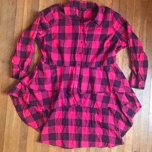 Flannel peplum top